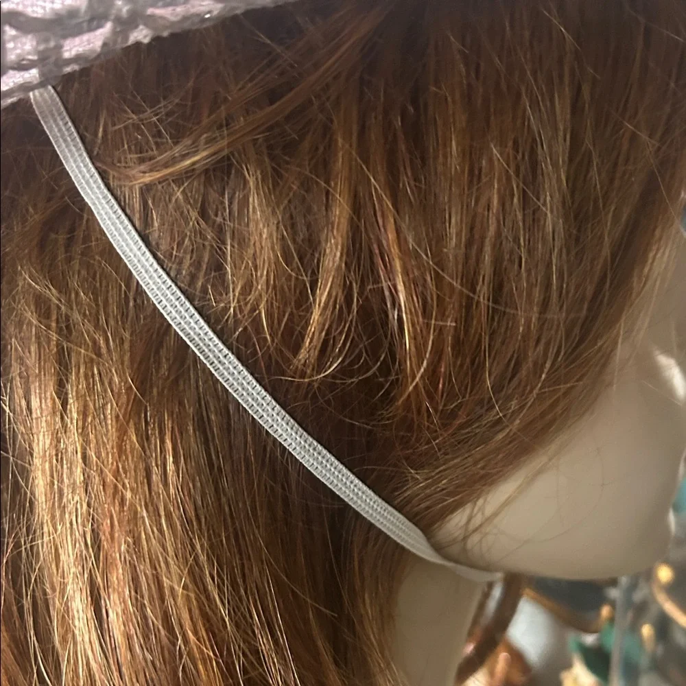 Vintage Pink & White Wide Brimmed Derby Hat - Picture 7 of 14